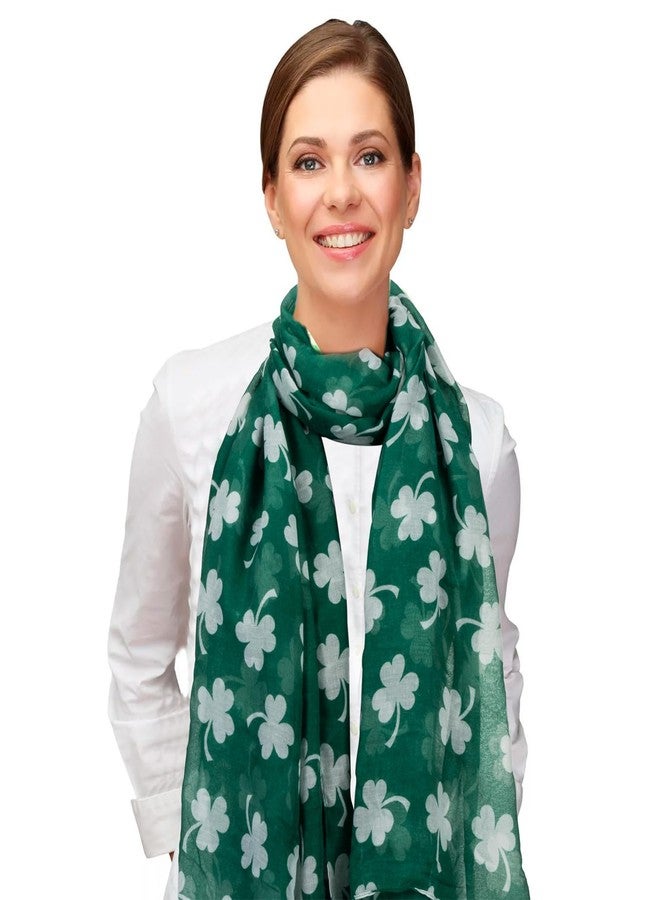 XuoAz St-Patricks-Day-Scarf Green-Shamrock Shawl-Warp Soft Lighweight-Irish-Scarf for Women Girls - Image 2